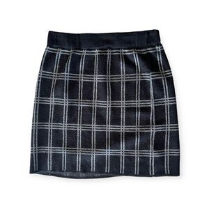 Willi Smith mini skirt black gray large wool blend
